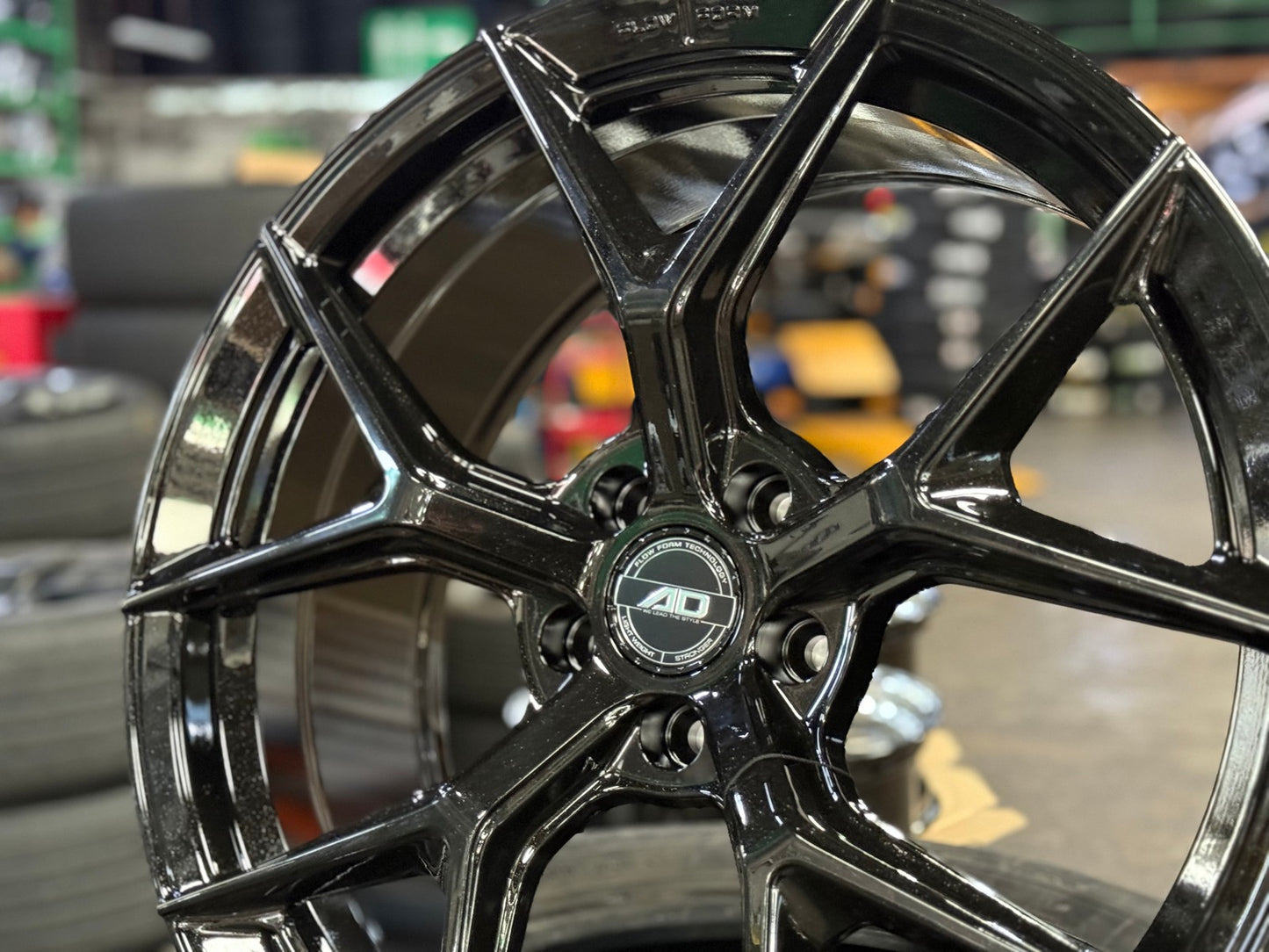 New 19X8.5 ET37 AD Wheel ADF7 Rim (4 wheel) Black Chrome 5X108