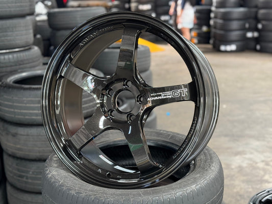 New 19X8.5 ET45 Advan GT Rim (4 wheel) Gloss Black 5X112