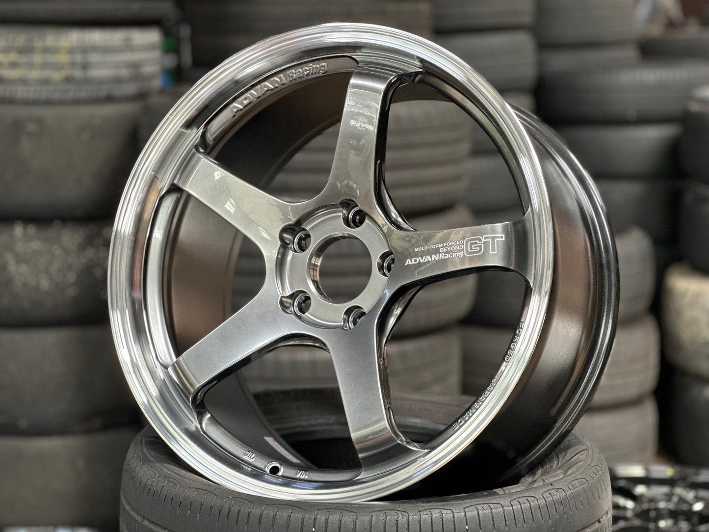 New 19X9.5 ET45 Advan GT Rim (4 wheel) Gloss Gunmetal 5X120