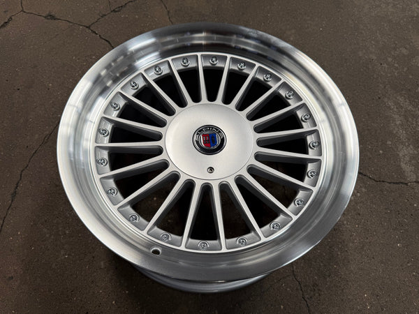 New 17X8 ET20 Alpina Classic Silver Cap Rim (4 wheel) Gloss Silver 4X114.3