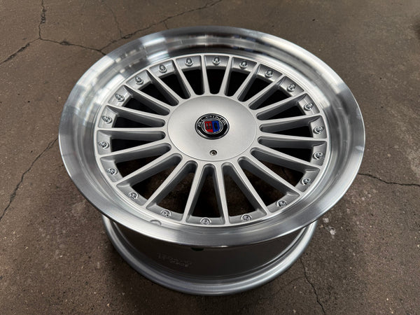 New 17X8 ET20 Alpina Classic Silver Cap Rim (4 wheel) Gloss Silver 4X114.3
