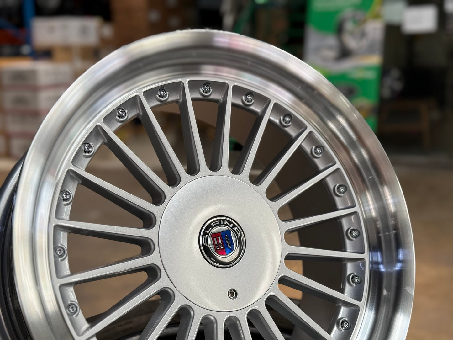 New 17X8 ET20 Alpina Classic Rim (4 wheel) Gloss Silver 4X100