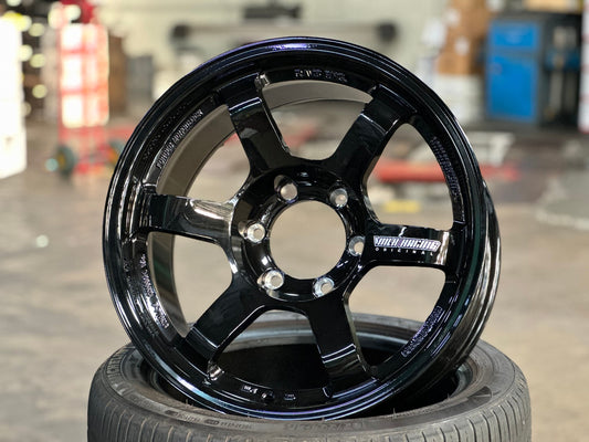 New 18X9 ET0 AOW Flow Formed TE37L Rim (4 wheel) Gloss Black 6X139.7
