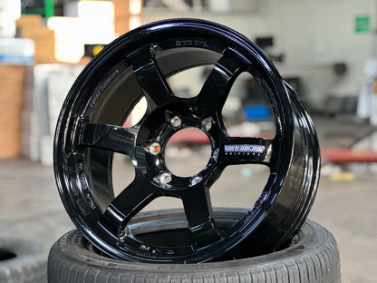 New 18X9 ET0 AOW Flow Formed TE37L Rim (4 wheel) Gloss Black 6X139.7