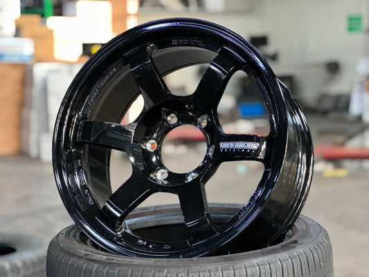 New 18X9 ET0 AOW Flow Formed TE37L Rim (4 wheel) Gloss Black 6X139.7