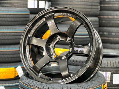 New 18X9 ET0 AOW Flow Formed TE37L Rim (4 wheel) Gloss Gunmetal 6X139.7