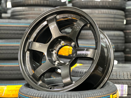 New 18X9 ET0 AOW Flow Formed TE37L Rim (4 wheel) Gloss Gunmetal 6X139.7