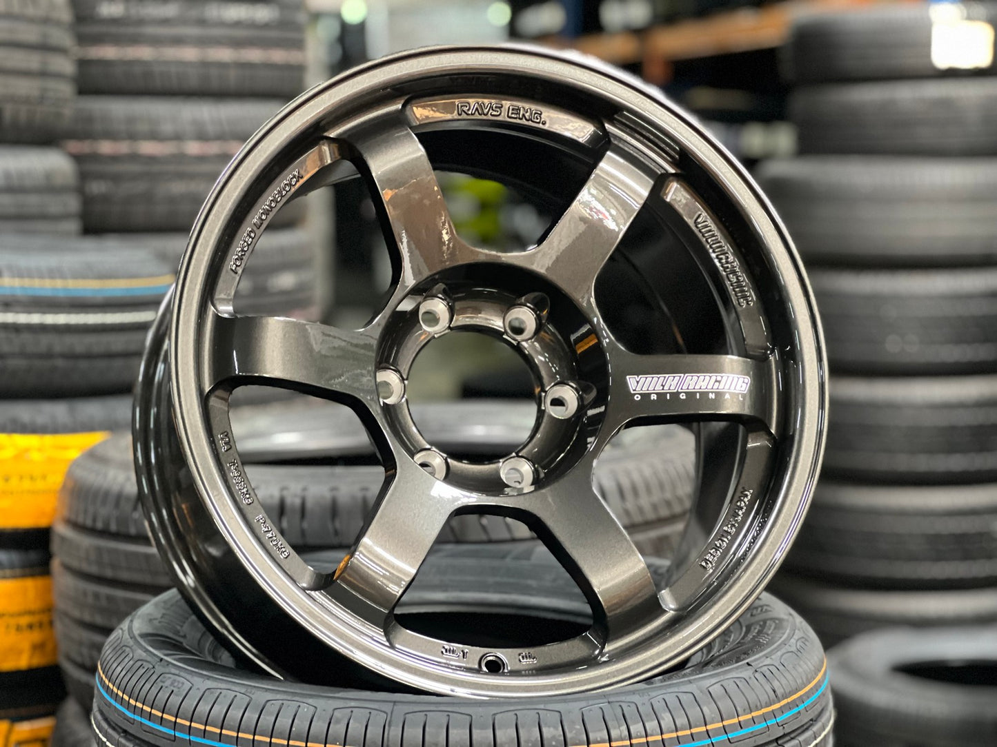 New 18X9 ET0 AOW Flow Formed TE37L Rim (4 wheel) Gloss Gunmetal 6X139.7