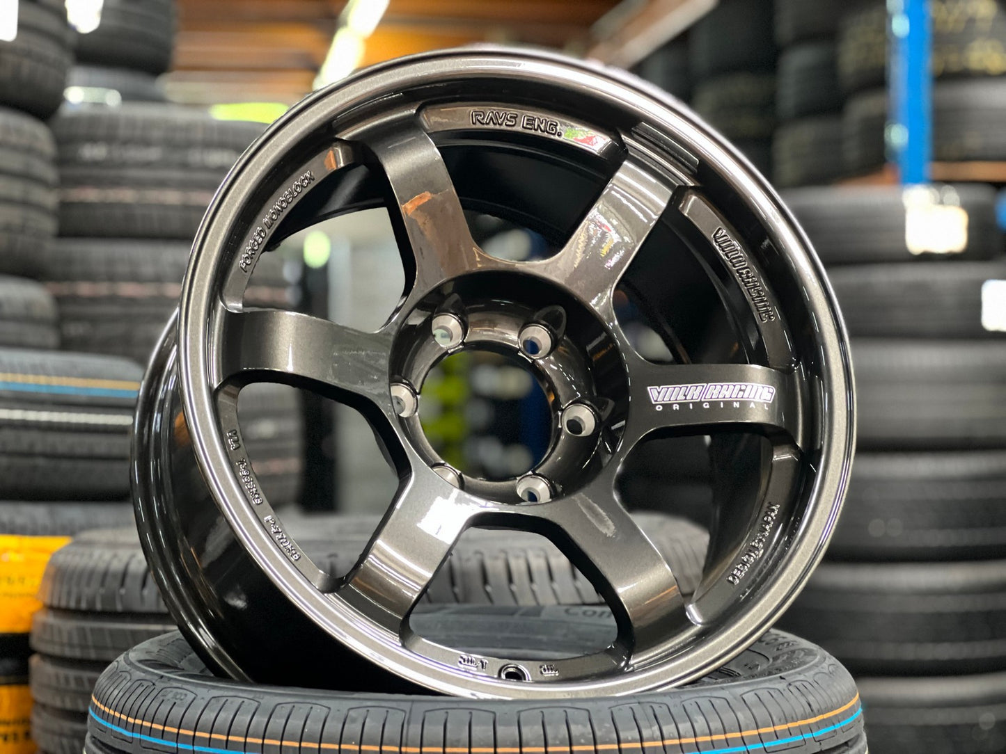 New 18X9 ET0 AOW Flow Formed TE37L Rim (4 wheel) Gloss Gunmetal 6X139.7