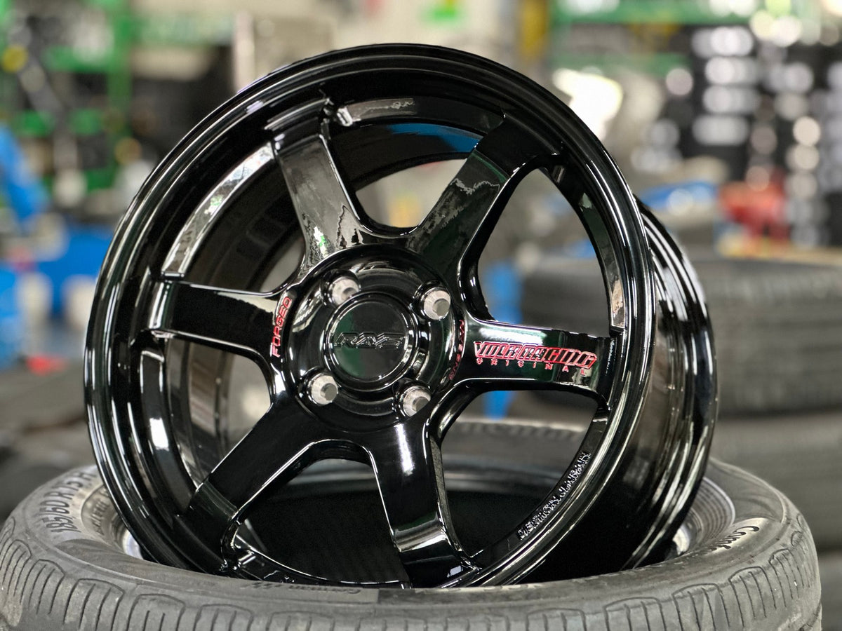 New 15X7 ET35 AOW 11 Flow Formed TE37 Rim (4 wheel) Gloss Black 4X100