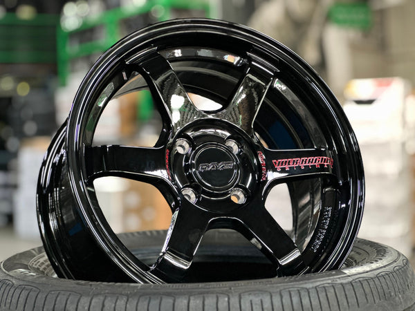 New 15X7 ET35 AOW 11 Flow Formed TE37 Rim (4 wheel) Gloss Black 4X100