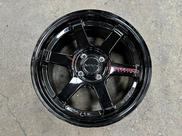 New 15X7 ET35 AOW 11 Flow Formed TE37 Rim (4 wheel) Gloss Black 4X100