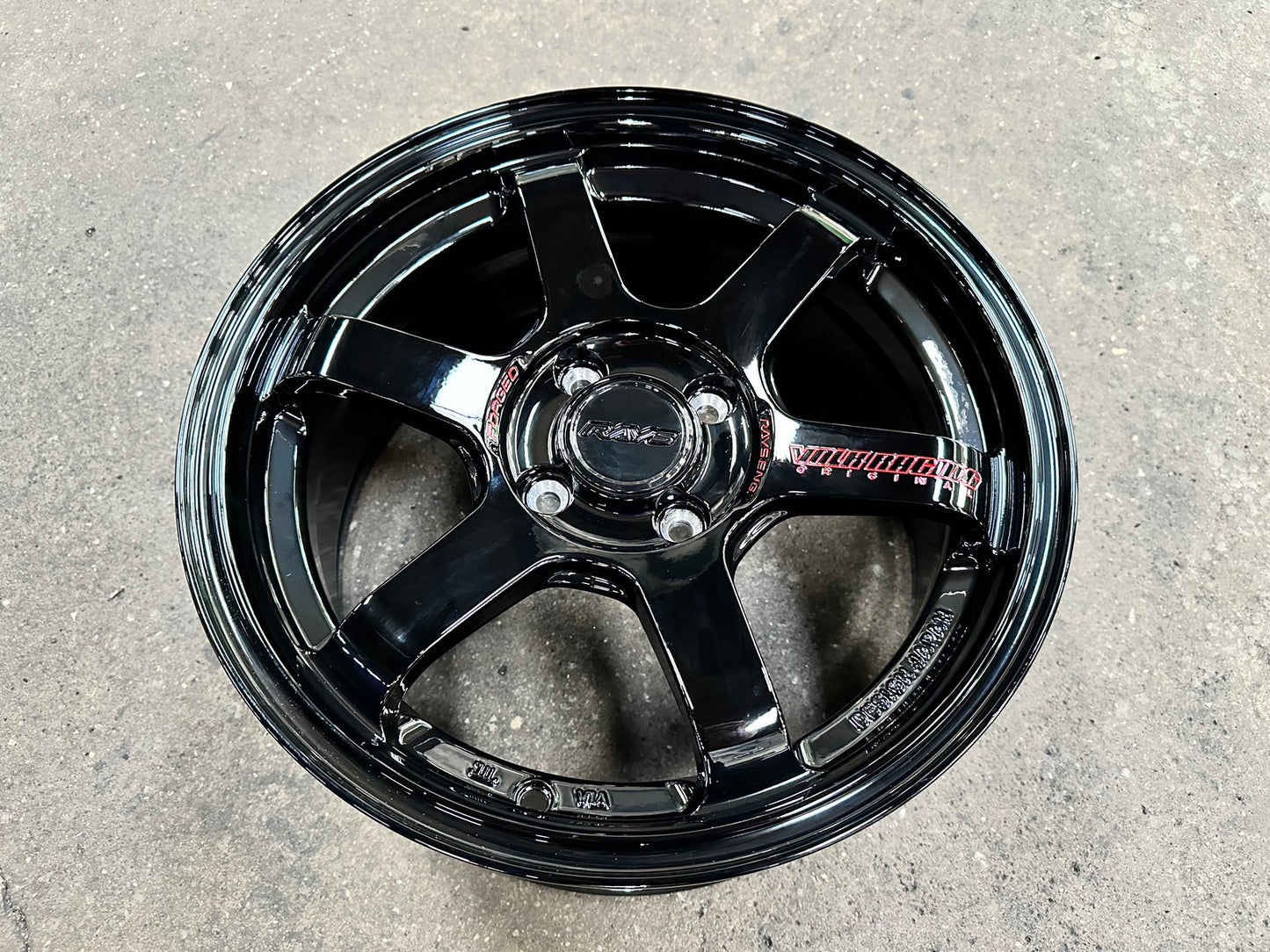 New 15X7 ET35 AOW 11 Flow Formed TE37 Rim (4 wheel) Gloss Black 4X100