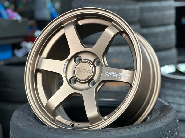 New 15X7 ET35 AOW 11 Flow Formed TE37 Rim (4 wheel) Matt Bronze 4X100