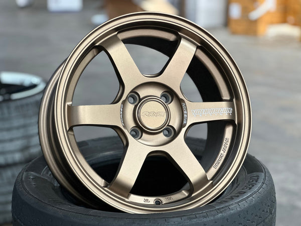 New 15X7 ET35 AOW 11 Flow Formed TE37 Rim (4 wheel) Matt Bronze 4X100