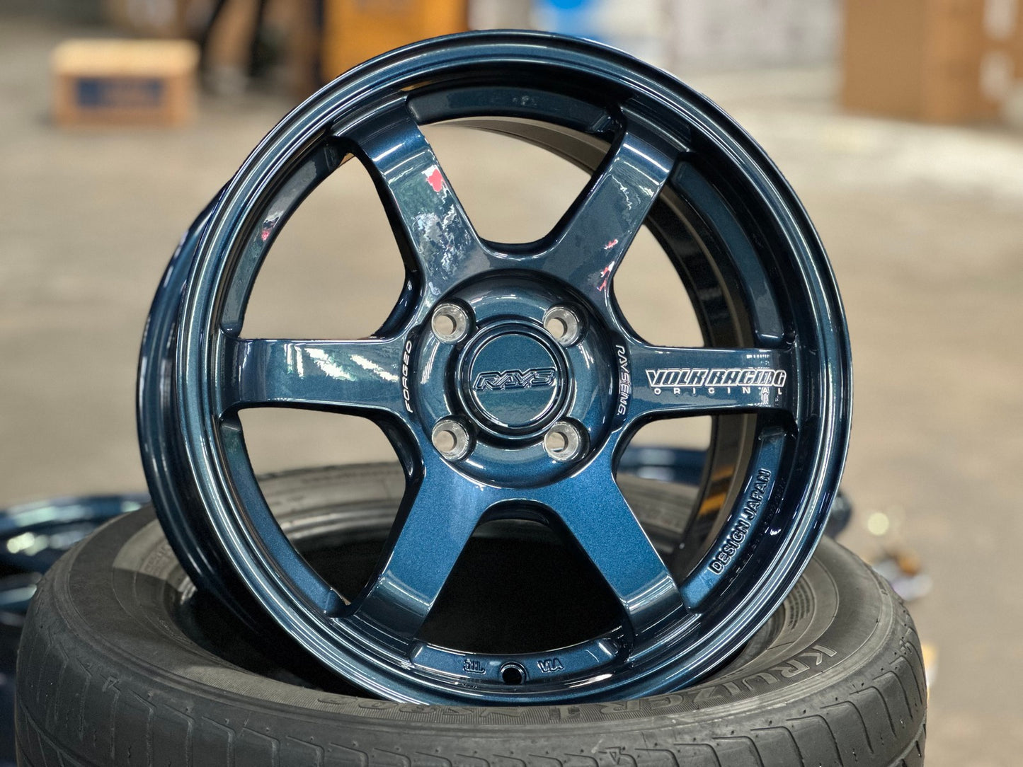 New 15X7 ET35 AOW 11 Flow Formed TE37 Rim (4 wheel) Gloss Blue 4X100