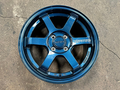 New 15X7 ET35 AOW 11 Flow Formed TE37 Rim (4 wheel) Gloss Blue 4X100