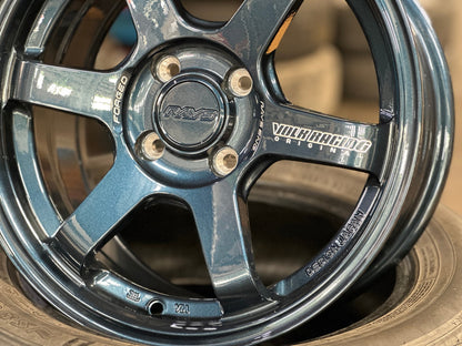 New 15X7 ET35 AOW 11 Flow Formed TE37 Rim (4 wheel) Gloss Blue 4X100