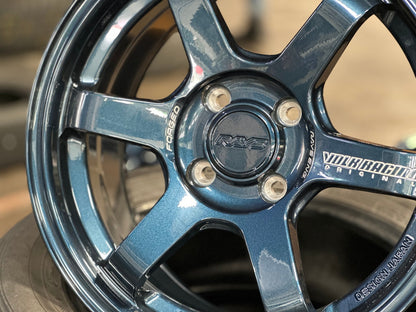 New 15X7 ET35 AOW 11 Flow Formed TE37 Rim (4 wheel) Gloss Blue 4X100