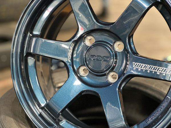 New 15X7 ET35 AOW 11 Flow Formed TE37 Rim (4 wheel) Gloss Blue 4X100