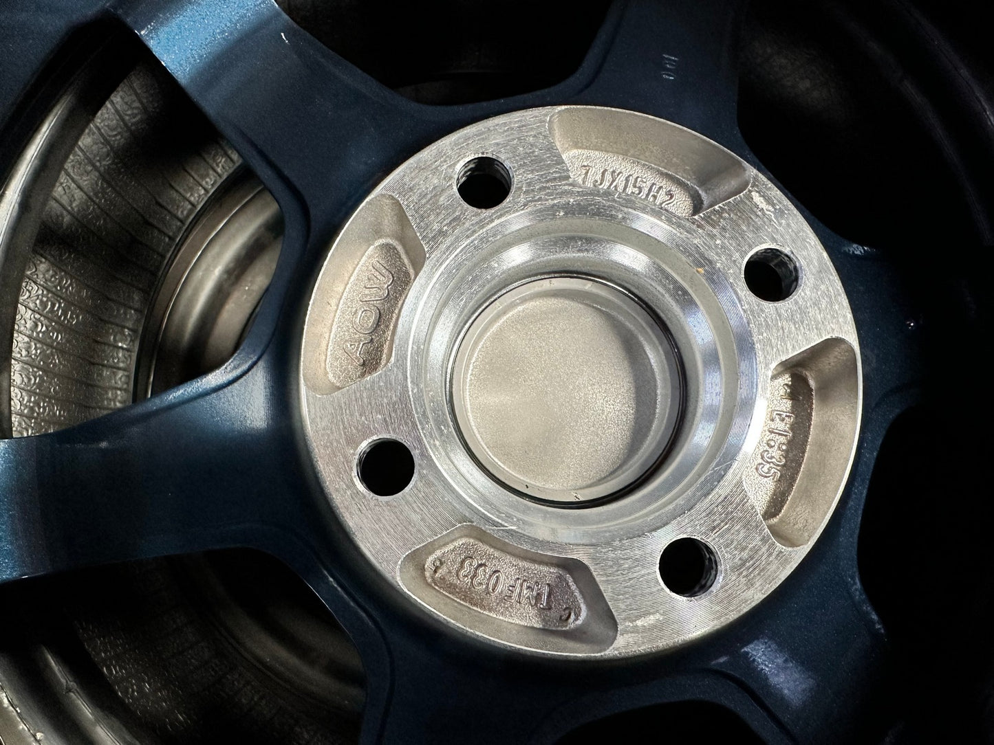 New 15X7 ET35 AOW 11 Flow Formed TE37 Rim (4 wheel) Gloss Blue 4X100