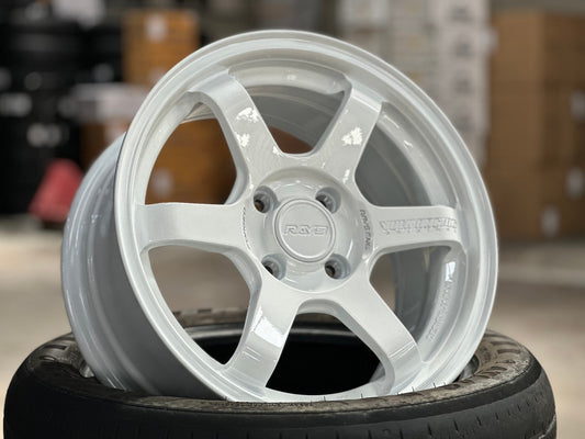 New 15X7 ET35 AOW 11 Flow Formed TE37 Rim (4 wheel) Gloss White 4X100