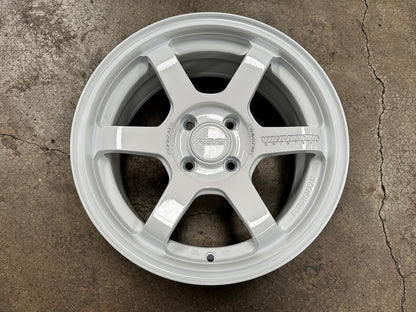 New 15X7 ET35 AOW 11 Flow Formed TE37 Rim (4 wheel) Gloss White 4X100
