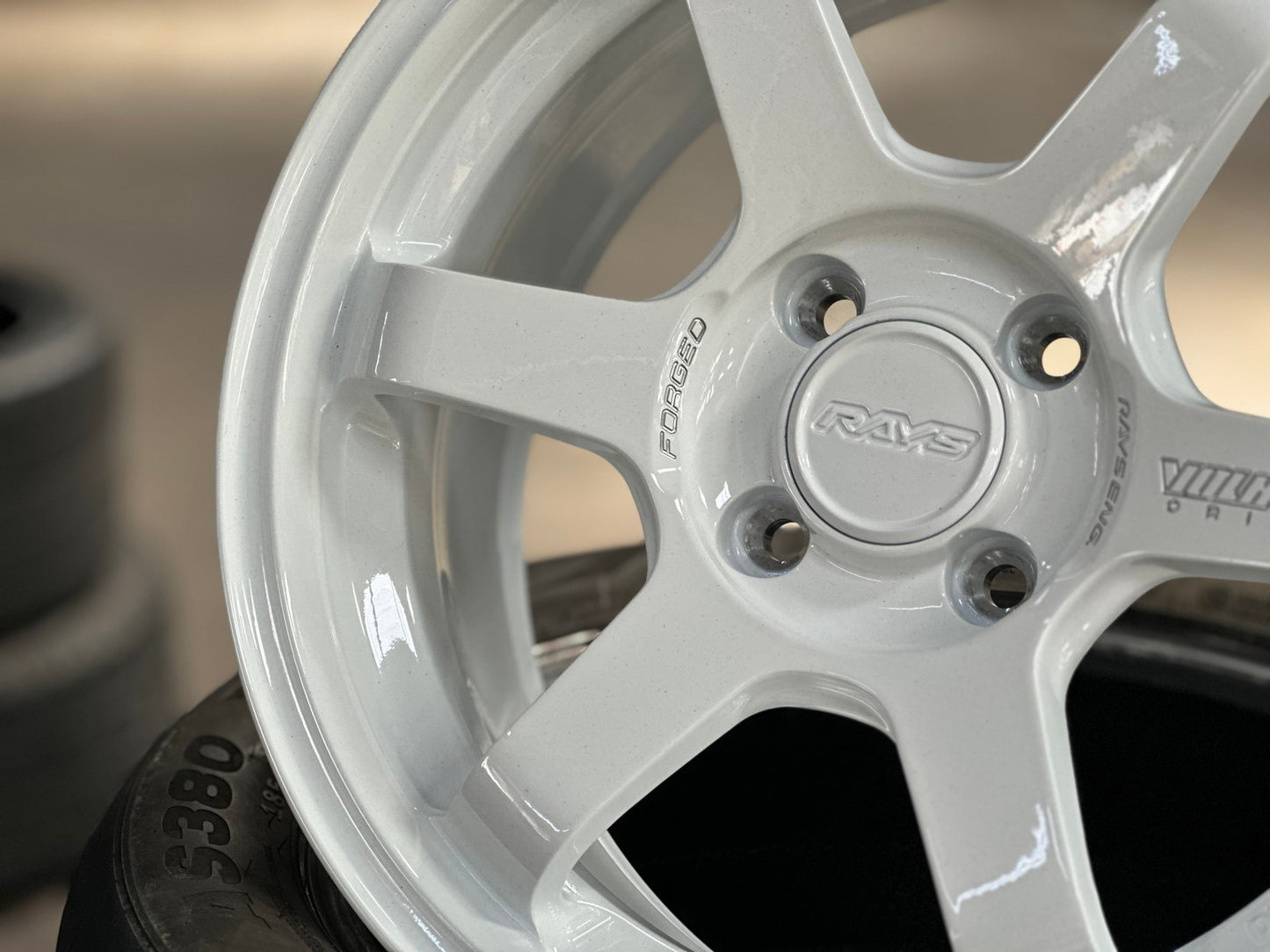 New 15X7 ET35 AOW 11 Flow Formed TE37 Rim (4 wheel) Gloss White 4X100