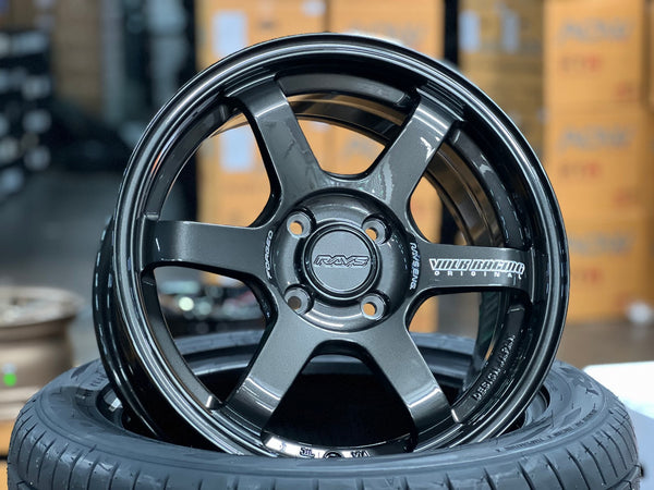 New 15X7 ET35 AOW 11 Flow Formed TE37 Rim (4 wheel) Gloss Gunmetal 4X100