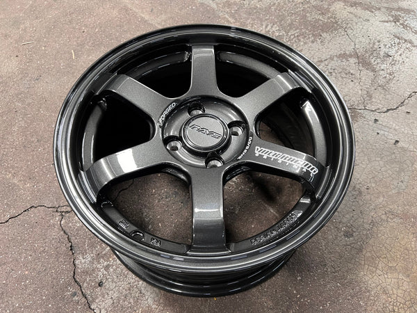 New 15X7 ET35 AOW 11 Flow Formed TE37 Rim (4 wheel) Gloss Gunmetal 4X100