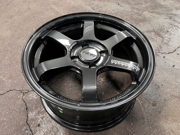 New 15X7 ET35 AOW 11 Flow Formed TE37 Rim (4 wheel) Gloss Gunmetal 4X100