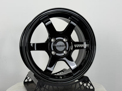 New 15X7 ET35 AOW TE37 Sonic Rim (4 wheel) Gloss Black 4X100