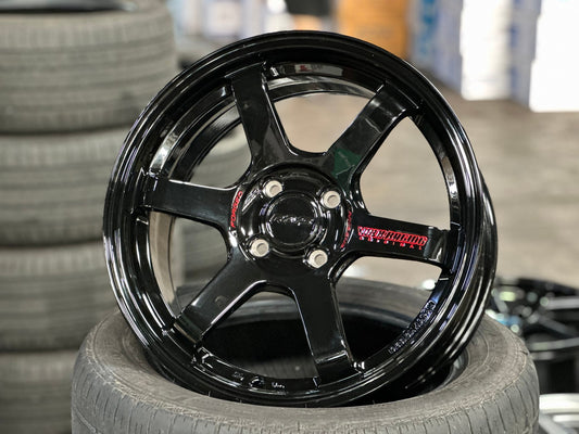 New 16X7 ET40 AOW 11 Flow Formed TE37 Rim (4 wheel) Gloss Black 4X100