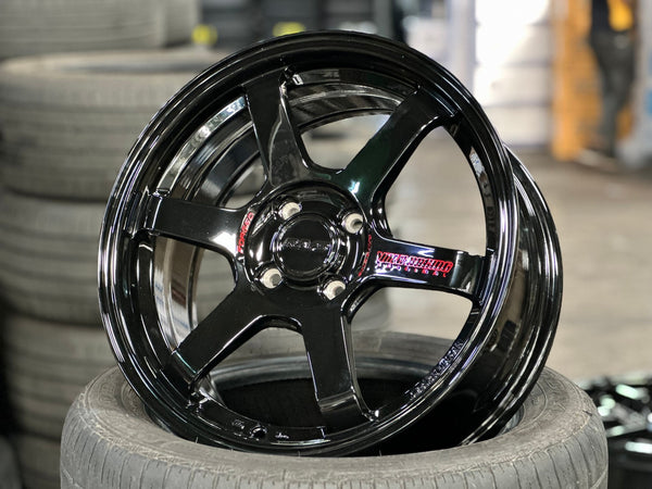 New 16X7 ET40 AOW 11 Flow Formed TE37 Rim (4 wheel) Gloss Black 4X100
