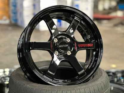 New 16X7 ET40 AOW 11 Flow Formed TE37 Rim (4 wheel) Gloss Black 4X100
