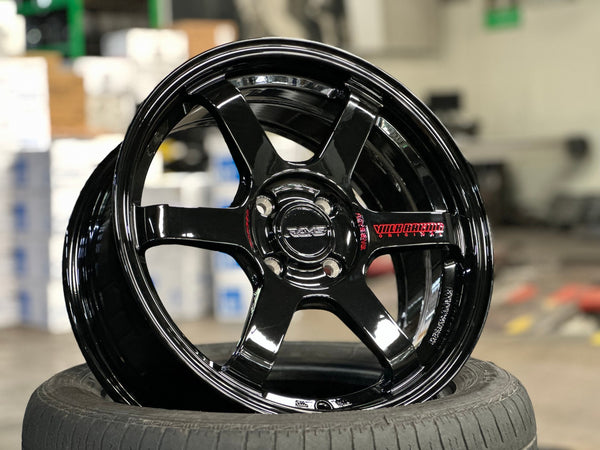 New 16X7 ET40 AOW 11 Flow Formed TE37 Rim (4 wheel) Gloss Black 4X100