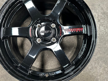 New 16X7 ET40 AOW 11 Flow Formed TE37 Rim (4 wheel) Gloss Black 4X100
