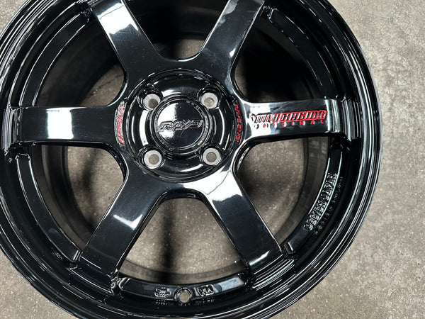 New 16X7 ET40 AOW 11 Flow Formed TE37 Rim (4 wheel) Gloss Black 4X100