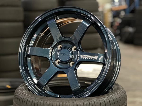 New 16X7 ET40 AOW Flow Formed TE37 Rim (4 wheel) Gloss Blue 4X100