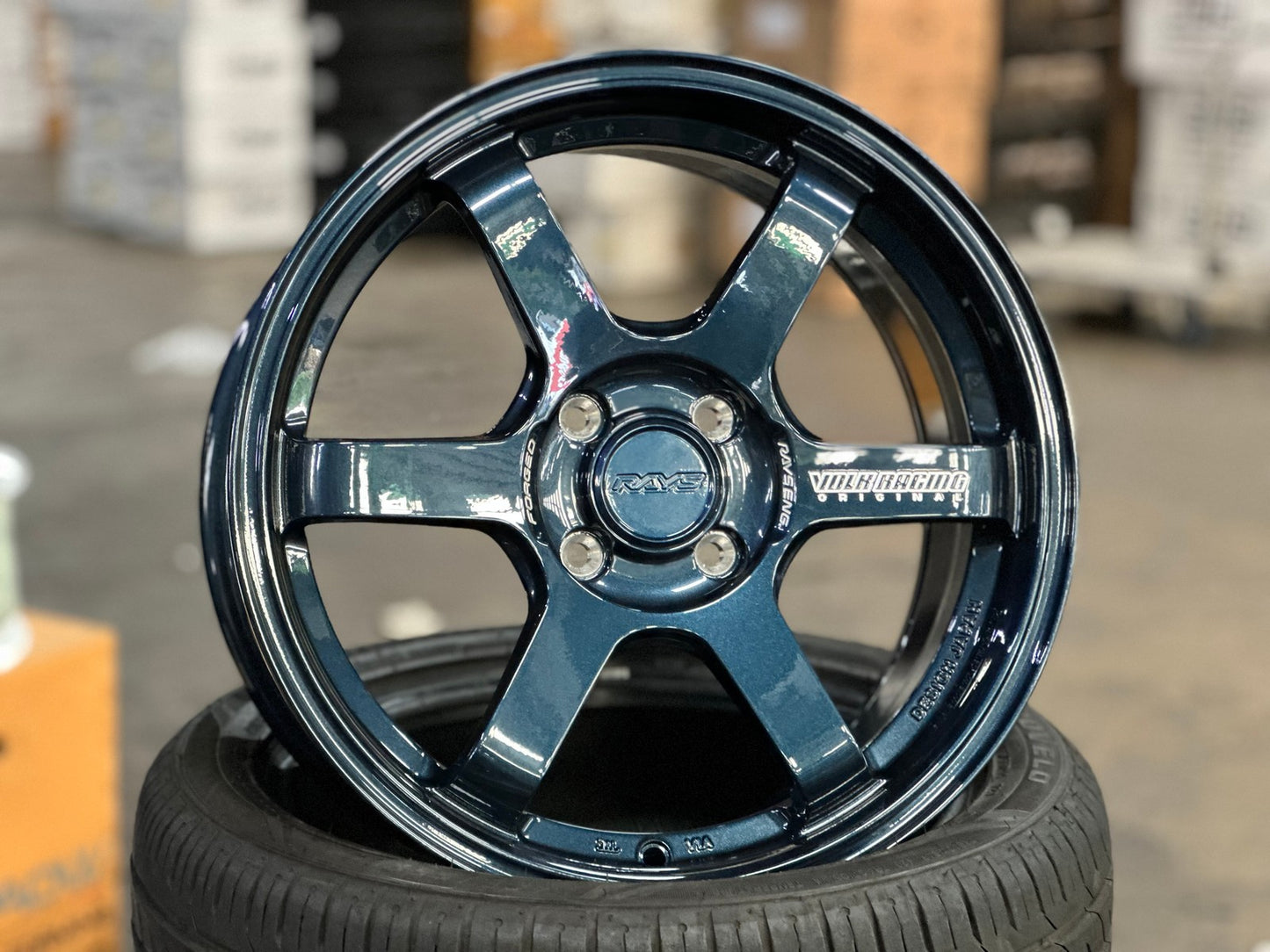 New 16X7 ET40 AOW Flow Formed TE37 Rim (4 wheel) Gloss Blue 4X100