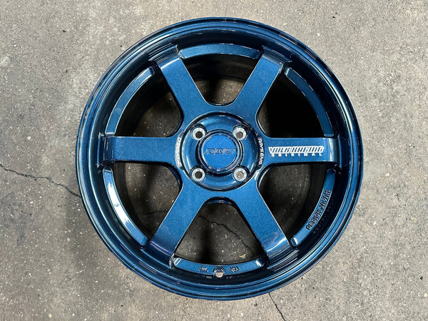 New 16X7 ET40 AOW Flow Formed TE37 Rim (4 wheel) Gloss Blue 4X100