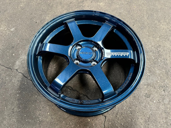 New 16X7 ET40 AOW Flow Formed TE37 Rim (4 wheel) Gloss Blue 4X100