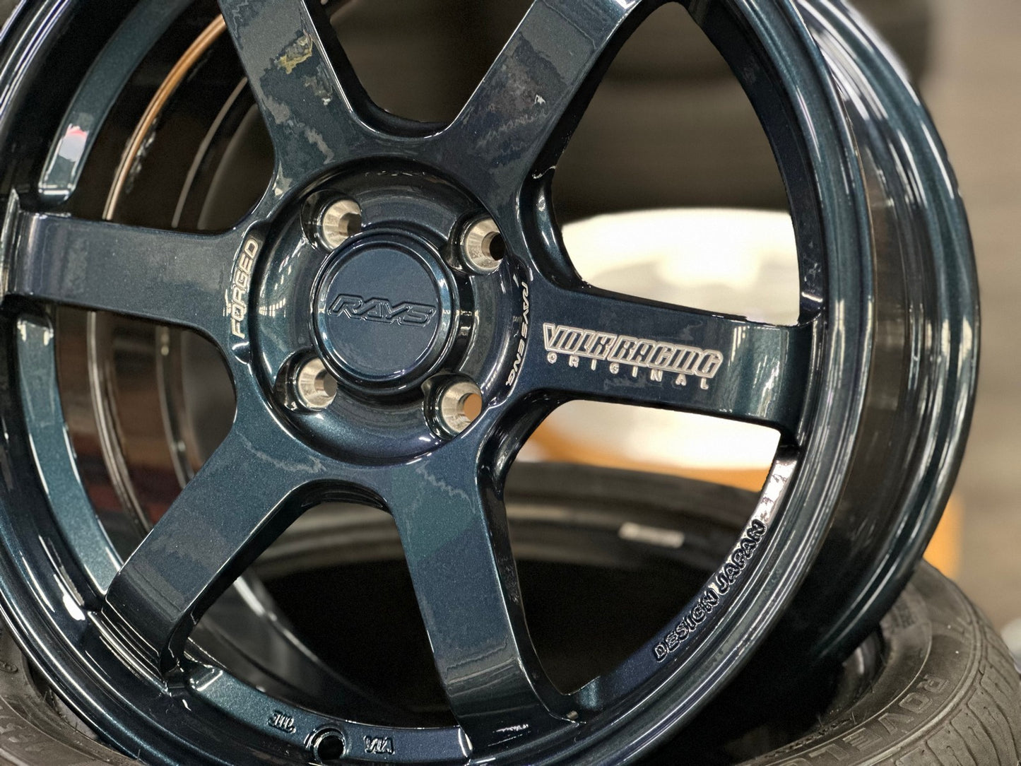New 16X7 ET40 AOW Flow Formed TE37 Rim (4 wheel) Gloss Blue 4X100