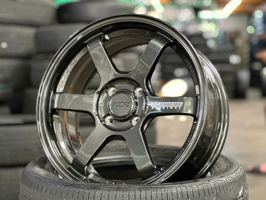 New 16X7 ET40 AOW 11 Flow Formed TE37 Rim (4 wheel) Gloss Gunmetal 4X100