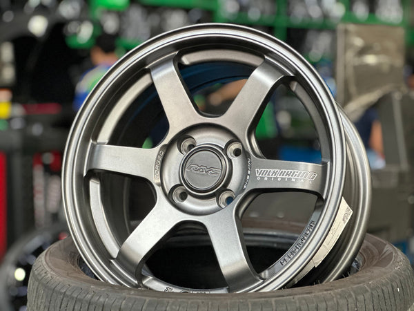 New 15X7 ET35 AOW Flow Formed TE37CR Rim (4 wheel) Matt Gunmetal 4X100