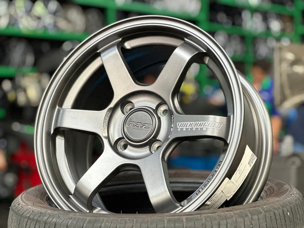 New 15X7 ET35 AOW Flow Formed TE37CR Rim (4 wheel) Matt Gunmetal 4X100