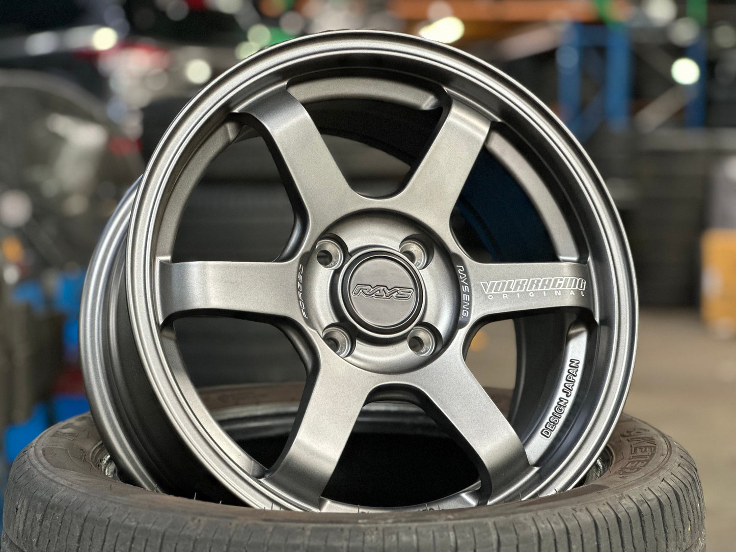 New 15X7 ET35 AOW Flow Formed TE37CR Rim (4 wheel) Matt Gunmetal 4X100