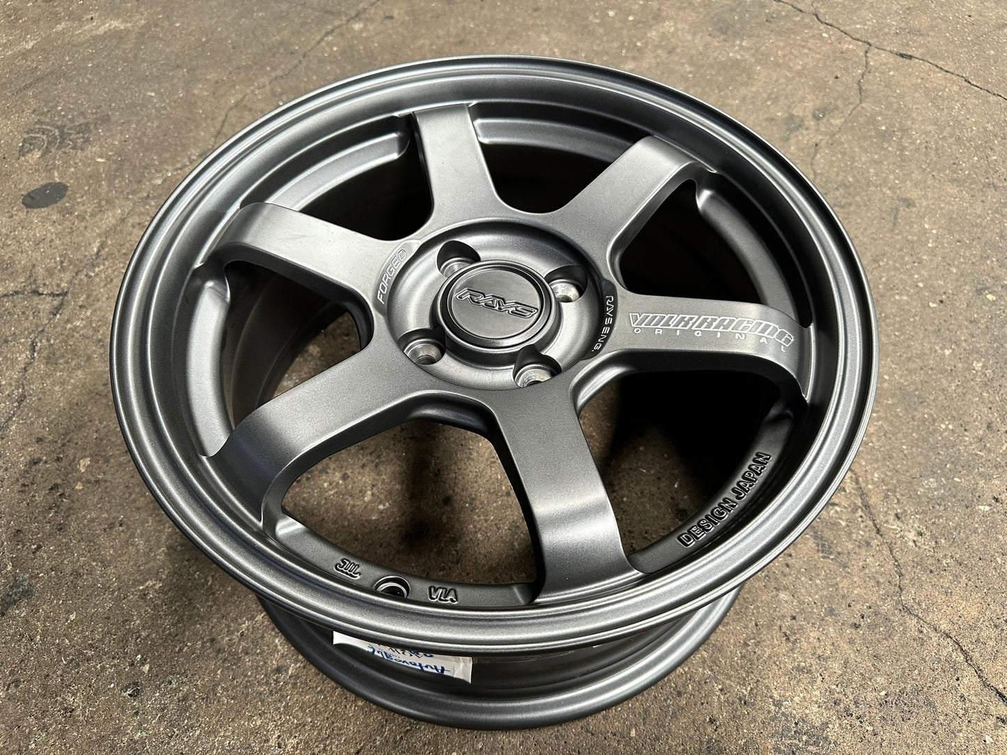 New 15X7 ET35 AOW Flow Formed TE37CR Rim (4 wheel) Matt Gunmetal 4X100