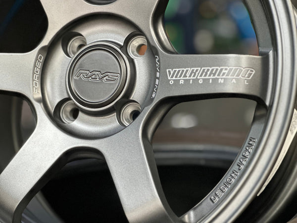 New 15X7 ET35 AOW Flow Formed TE37CR Rim (4 wheel) Matt Gunmetal 4X100