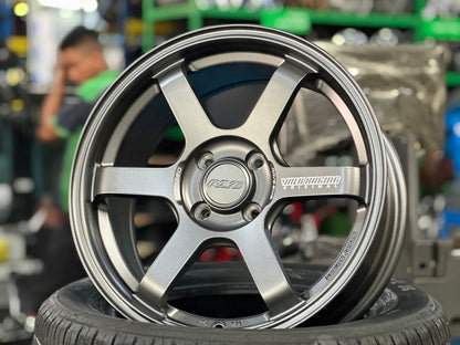 New 16X7 ET40 AOW Flow Formed TE37CR Rim (4 wheel) Matt Gunmetal 4X100